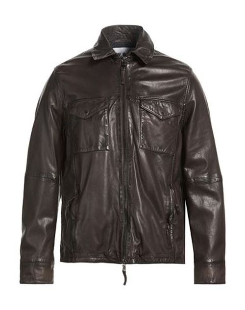 Man Jacket Dark brown Size 42 Leather