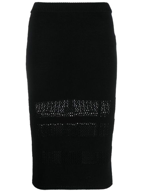 Mesh midi pencil skirt - Black