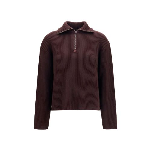Ribbed Merino Wool Sweater — Brown