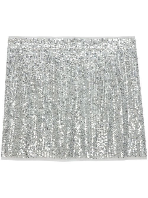 Sequin-embellished midi skirt - Silver