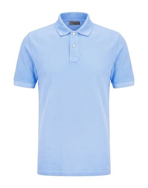 Man Polo shirt Sky blue Size 38 Cotton