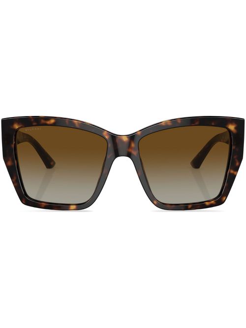 Oversize-frame logo-plaque sunglasses - Brown