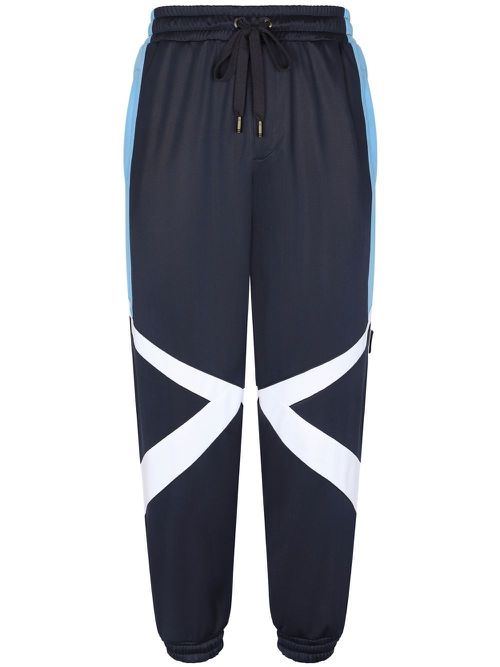 Colour-block track pants - Blue