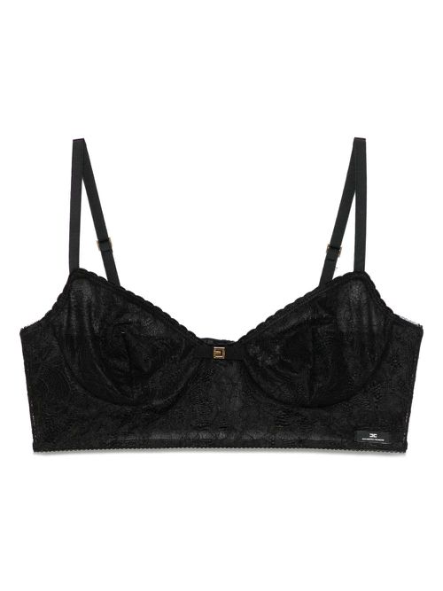 Elisabetta Franchi bow-detail lace bra - Black