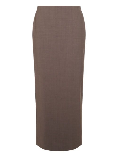 Pencil maxi skirt - Brown