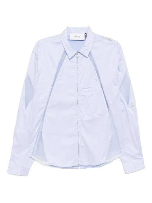 Zip-up shirt jacket - Blue