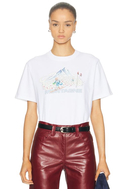 Casablanca Short Sleeve T-shirt in White - White. XS also in L