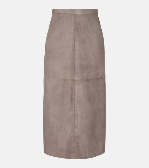 Suede midi skirt