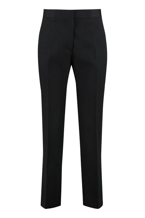Virgin Wool Cropped Trousers — Black