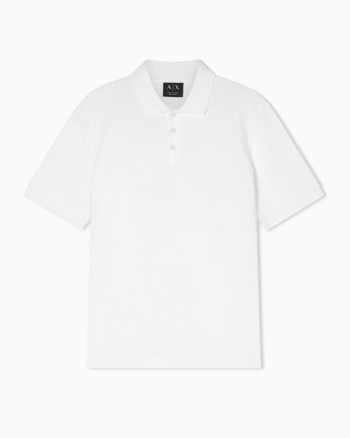 Jacquard polo shirt in mercerized cotton