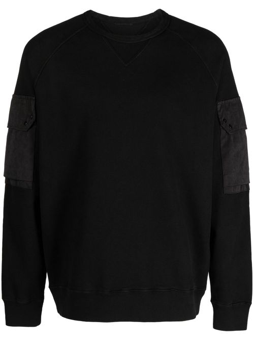Logo-patch cotton jumper - Black