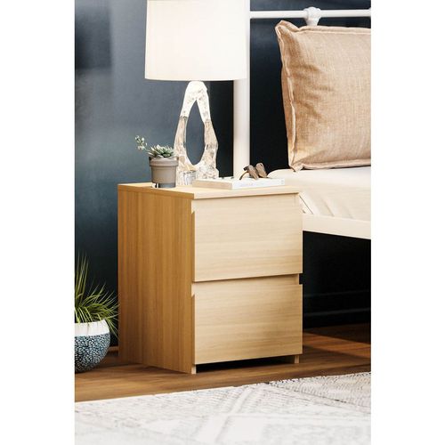 Vida Designs Denver 2 Drawer Bedside Chest of Drawers Storage Bedroom Furniture H 400 x W 295 x D 295 mm