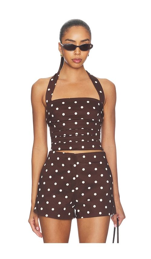 L'Academie Polina Top in Brown. S. Also in