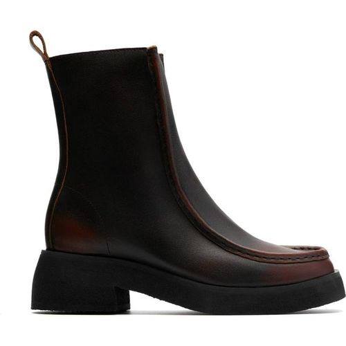 Clarks Women's Effery Zip Brown Combination Ankle Boots, Mid Calf Boots | : 4/Standard Fit