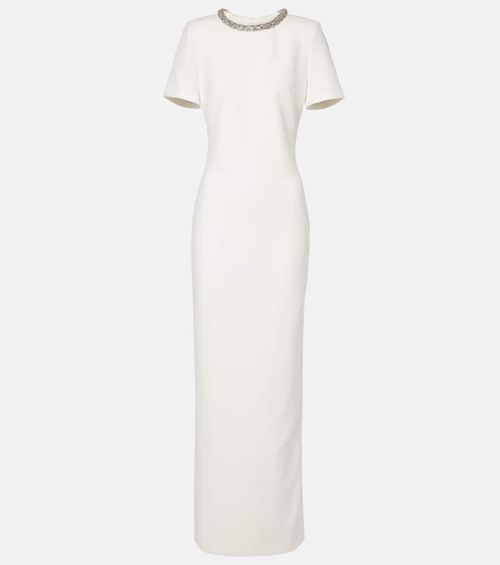 Embellished crêpe gown