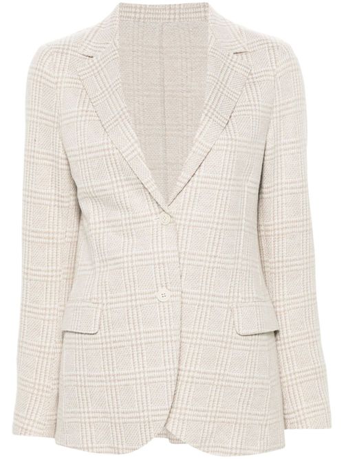 Prince-of-Wales-check blazer - Neutrals
