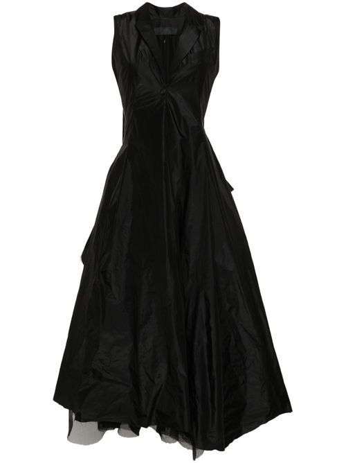 Raw-cut layered maxi dress - Black