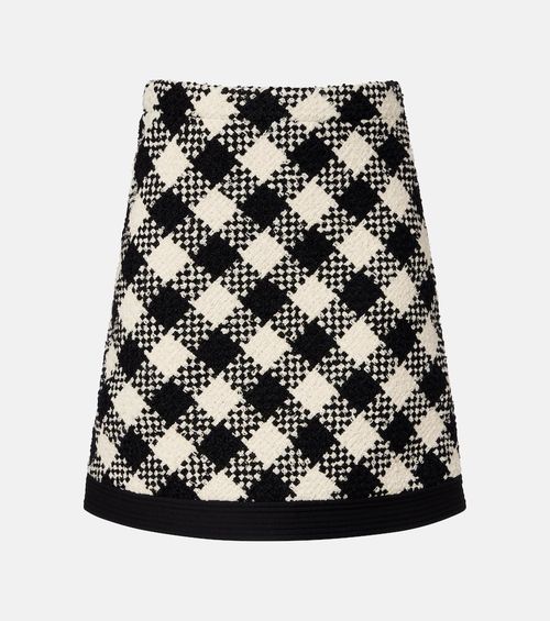 Cotton and wool-blend tweed miniskirt