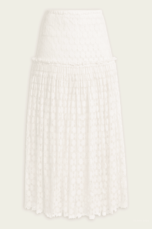 Aris Lace Maxi Skirt in Chalk