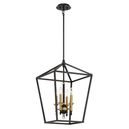 Coal And Soft Brass Pendant from the Townhall Collection