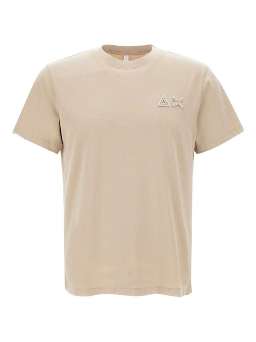 Embroidered-logo t-shirt - Neutrals