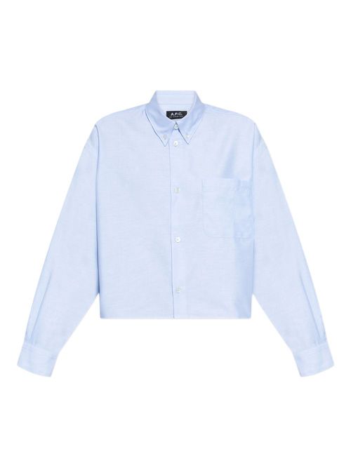 Button-up cropped shirt - Blue