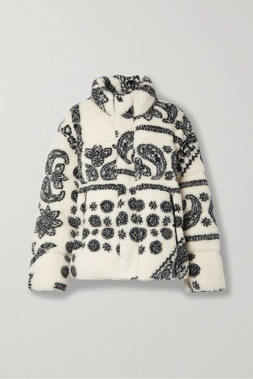 + 8 Palm Angels Baden Printed Fleece Down Jacket - Ivory - 00