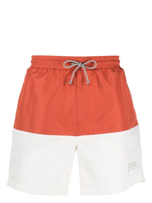 Panelled-design swim shorts - Orange