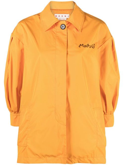 Logo-embroidered jacket - Orange