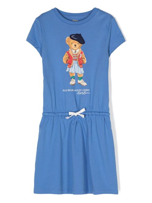 Polo Bear cotton dress - Blue