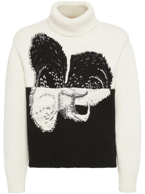 Spliced orchid jumper - White
