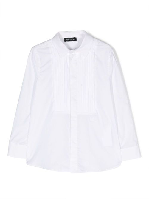 Pintuck-detail cotton shirt - White