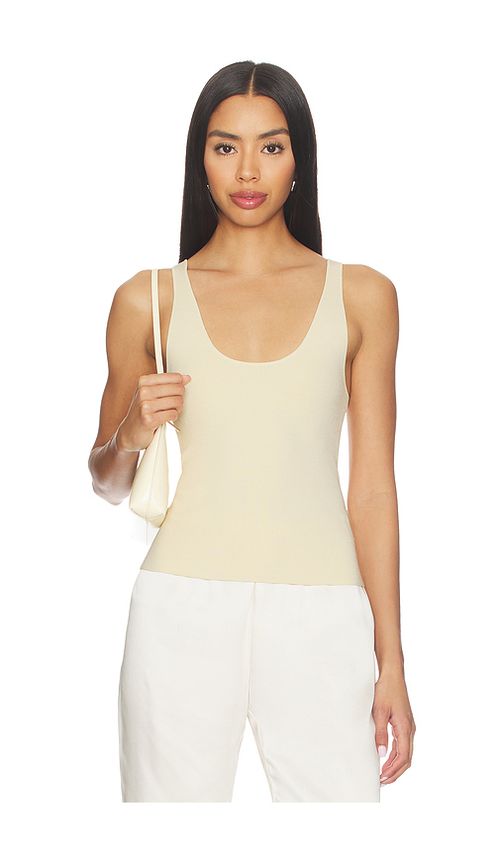 EAVES Marlisse Structured Knit Tank in Cream. XL. Also in