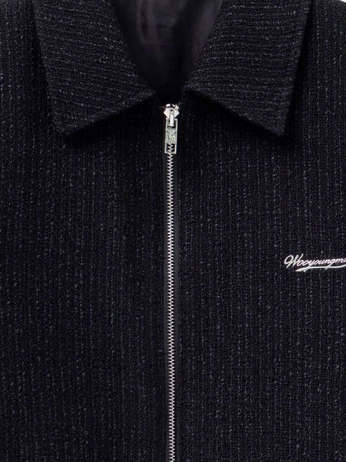 Stretch Wool-Blend Jacket — Black