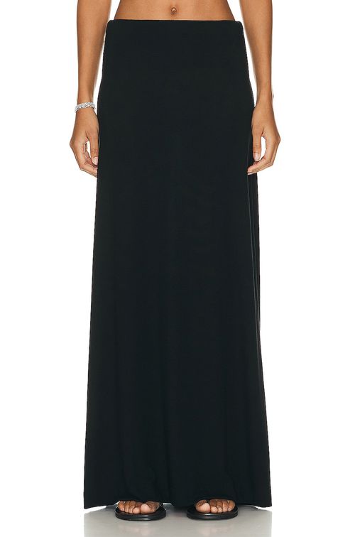 LESET Lauren High Waist Maxi Skirt in Black - Black. XS also in