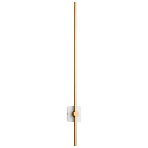 White W Industrial Brass LED Wall Sconce from the Zora Collection