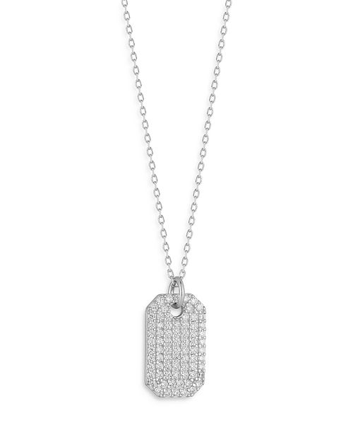 Pave Tag Pendant Necklace, 16-18 - Exclusive
