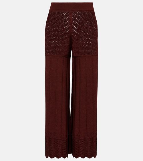 Récit open-knit cotton-blend wide-leg pants
