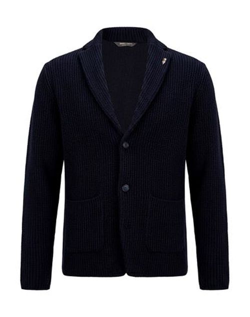 Man Blazer Midnight blue Size L Acrylic, Virgin Wool