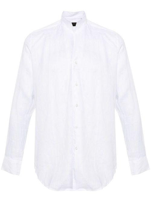 Band-collar linen shirt - White