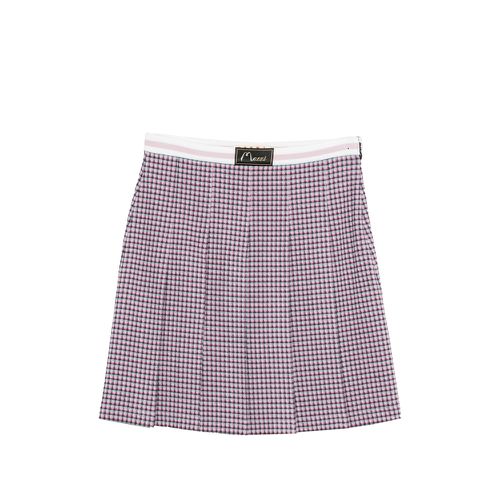 Check-patten Pleated Skirt