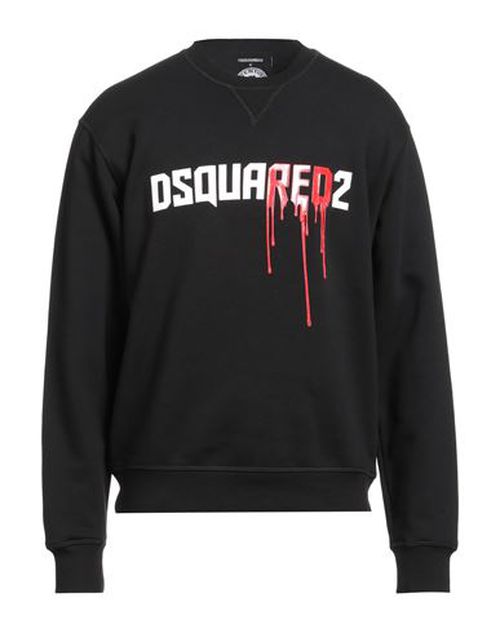 Man Sweatshirt Black Size L Cotton, Elastane