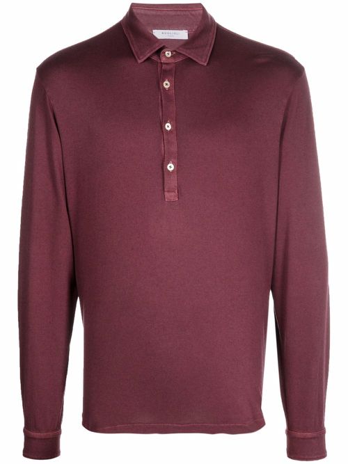 Longsleeved polo shirt - Purple