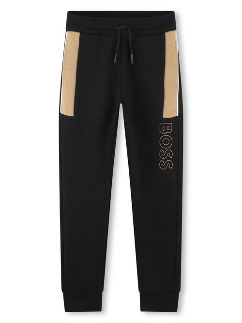 Logo-print cotton-blend track pants - Black