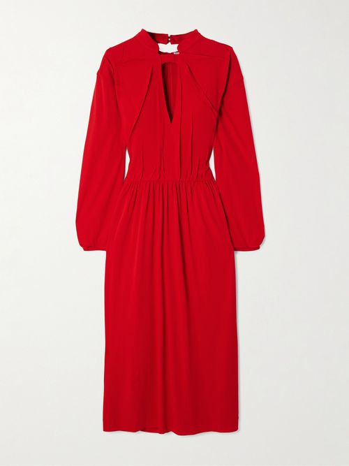 Crepe Midi Dress - Red