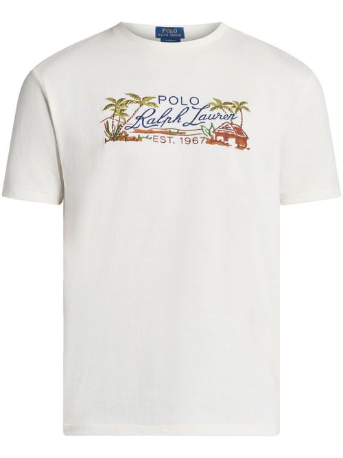 Logo-embroidered T-shirt - White