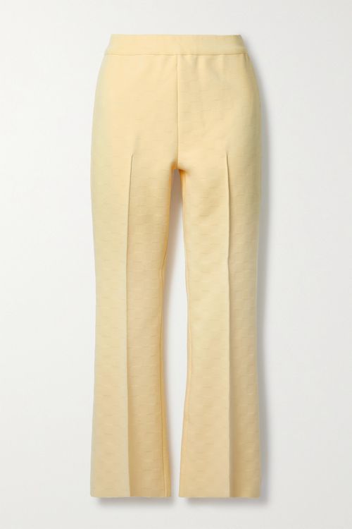 Kick Cropped Stretch-cotton Flared Pants