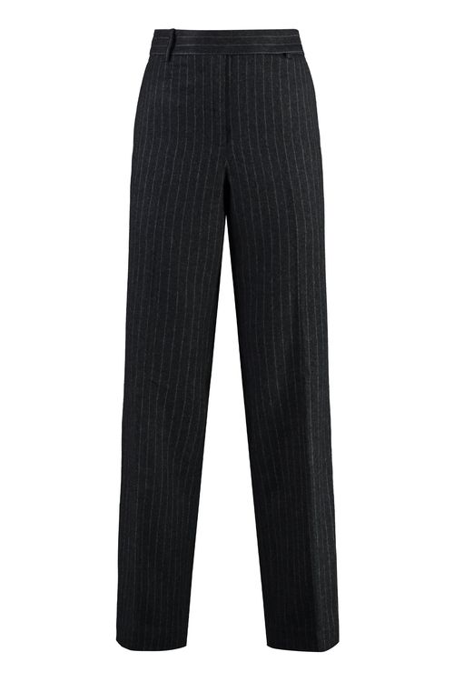 Pinstriped Wool Trousers for Women