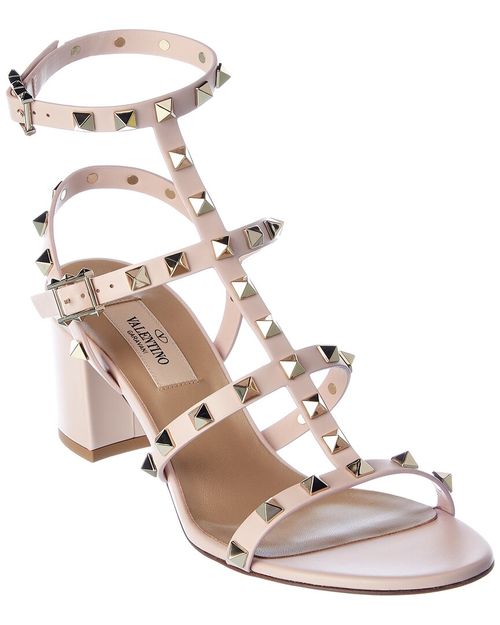 Rockstud Caged 60 Leather Ankle Strap Sandal