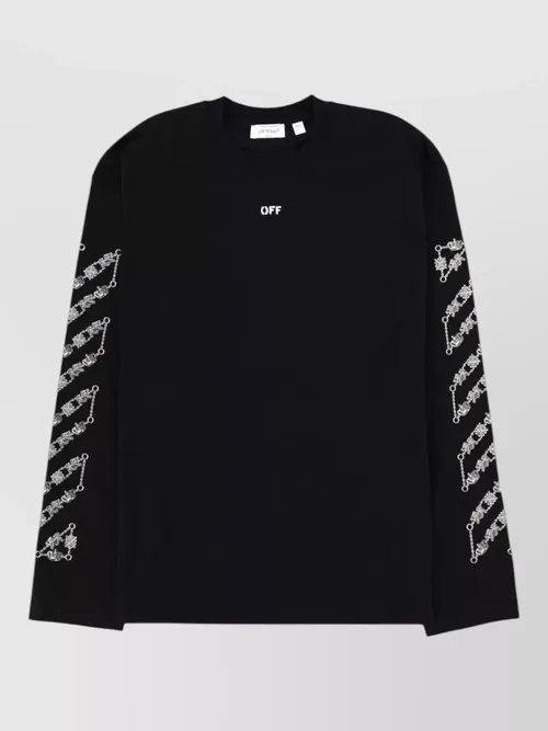 Off-White - long sleeve logo crew neck t-shirt